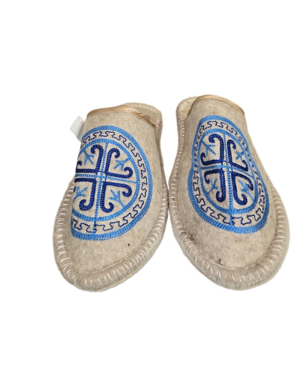 💯 wool Slippers Sz 42 Handmade Embroidered Central Asian Inspired Nwt